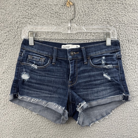 Abercrombie & Fitch Pants - Y2K Abercrombie & Fitch Low Rise Denim Jean‎ Shorts 2" Cuffed Distressed Women 2